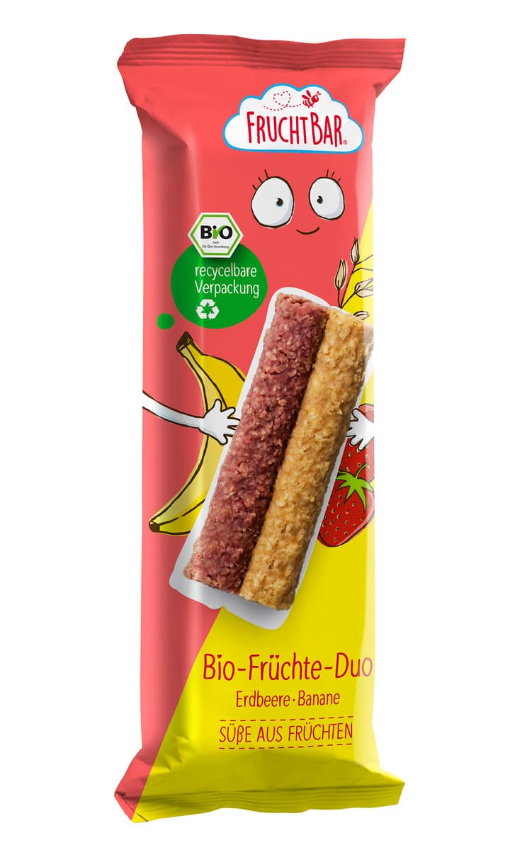 FruchtBar organski voćni duo s jagodom i bananom