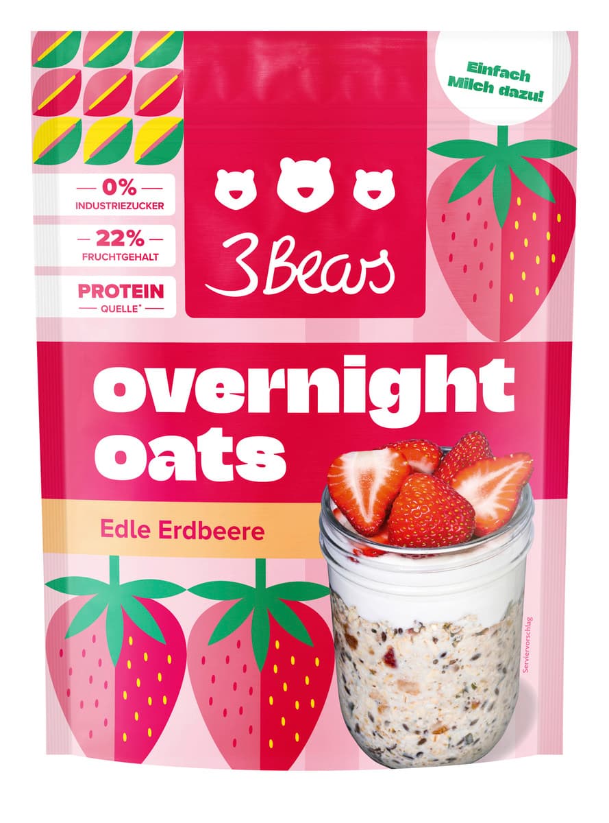 3Bears Overnight Oats Edle Erdbeere