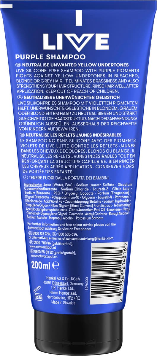 Schwarzkopf LIVE Purple Shampoo online bestellen | MÜLLER