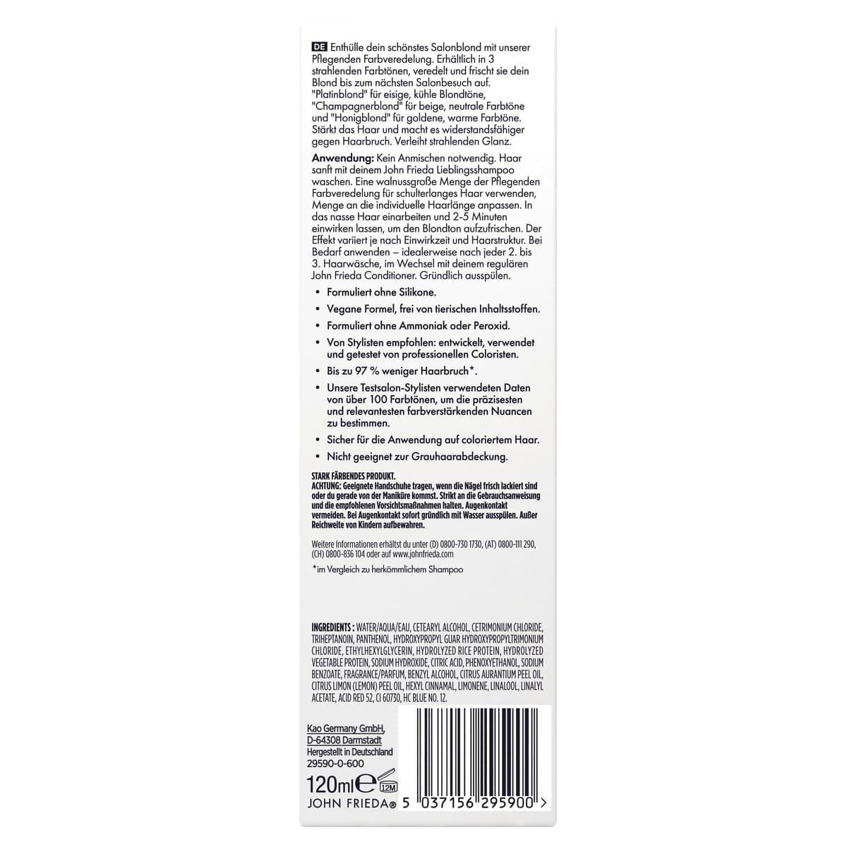 Produktbild JOHN FRIEDA Salon Blonde Platinblond Pflegende Farbveredelung  2 von 2