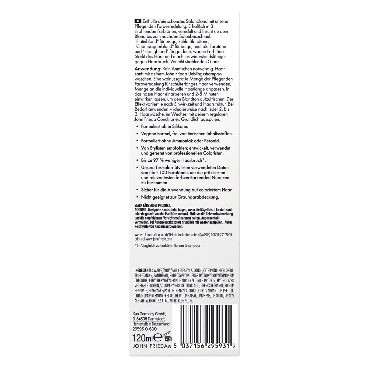 Produktbild JOHN FRIEDA Salon Blonde Champagnerblond Pflegende Farbveredelung  2 von 2