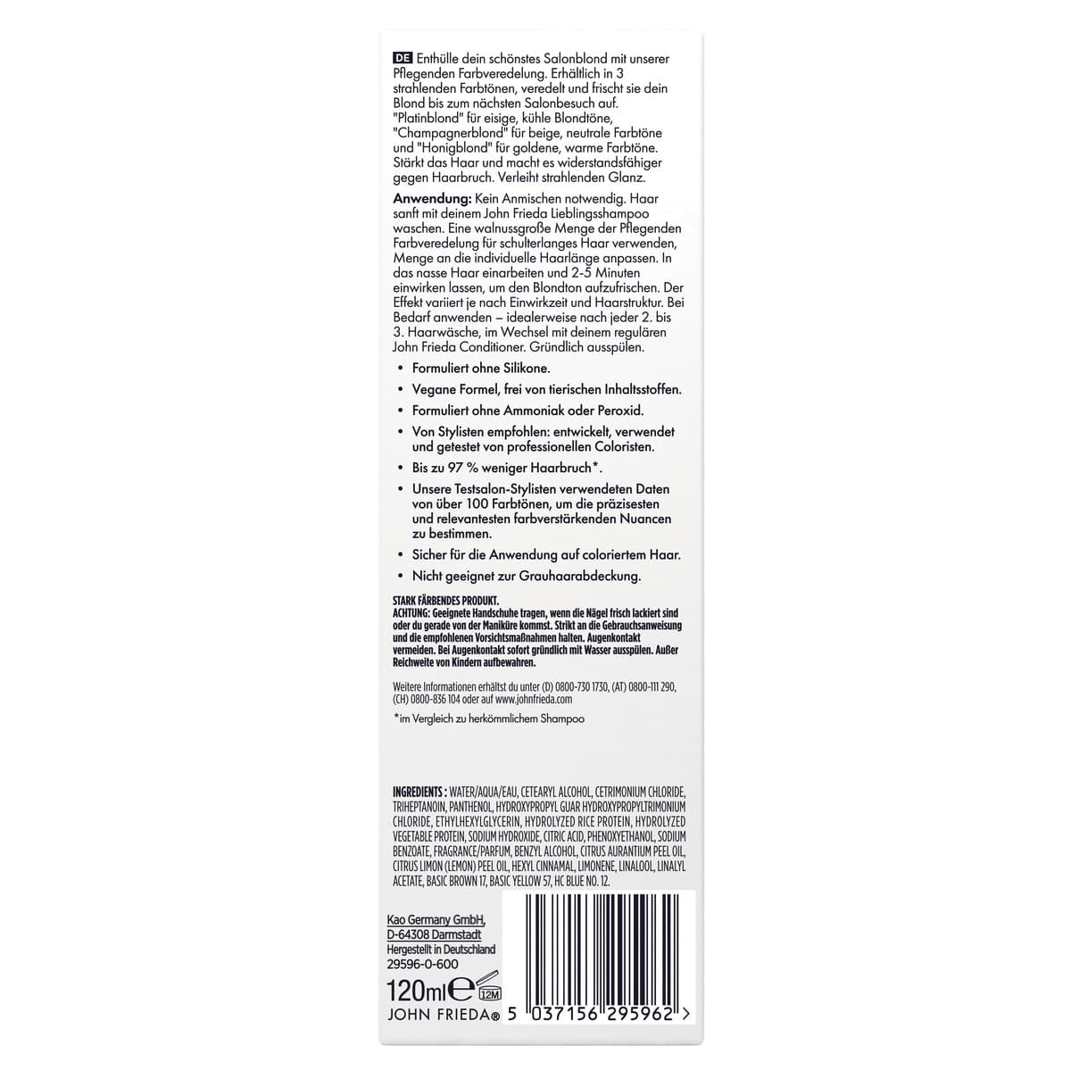 Produktbild JOHN FRIEDA Salon Blonde Honigblond Pflegende Farbveredelung 2 von 2