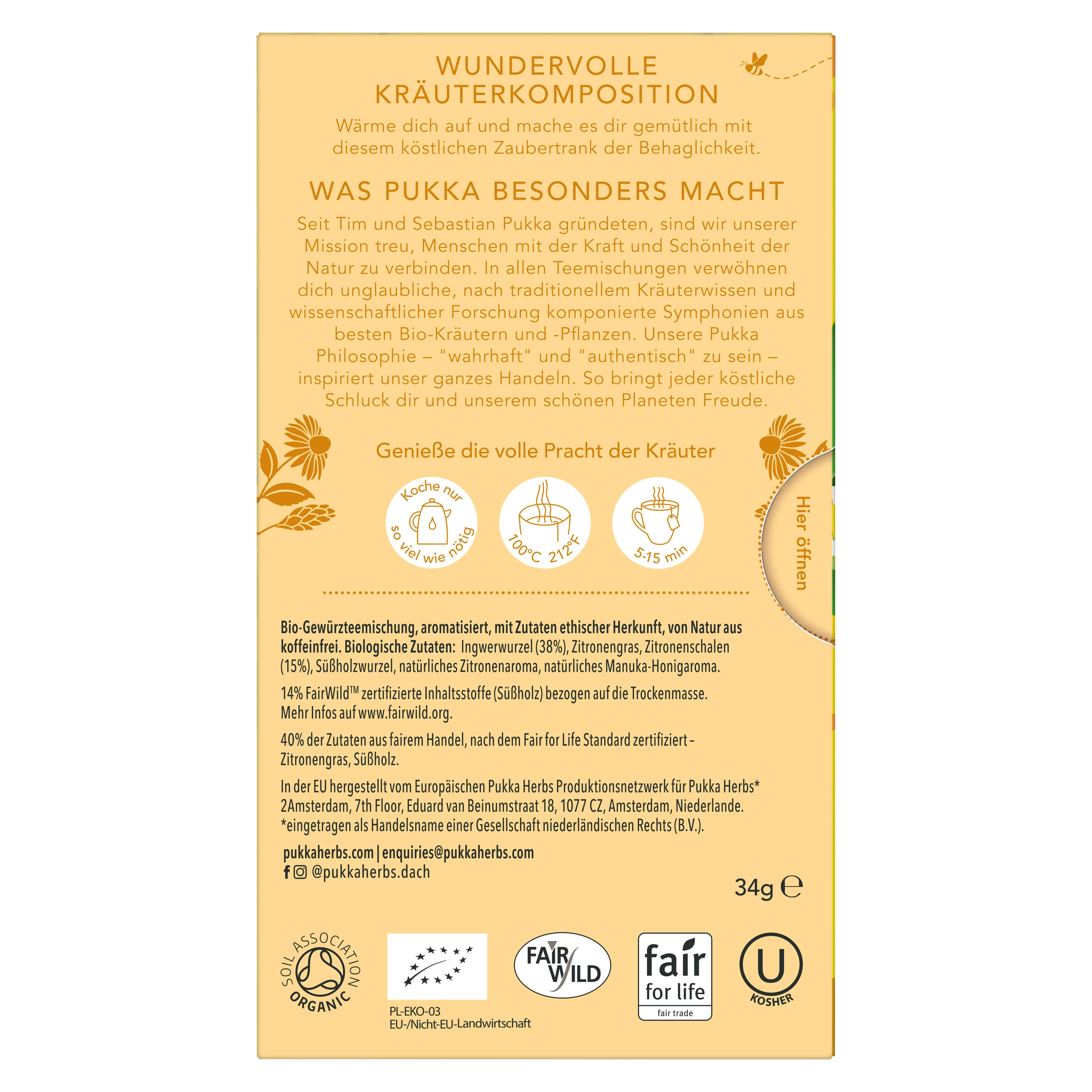 Produktbild Pukka Bio-Tee Zitrone & Ingwer mit feiner Manuka-Honignote 2 von 6