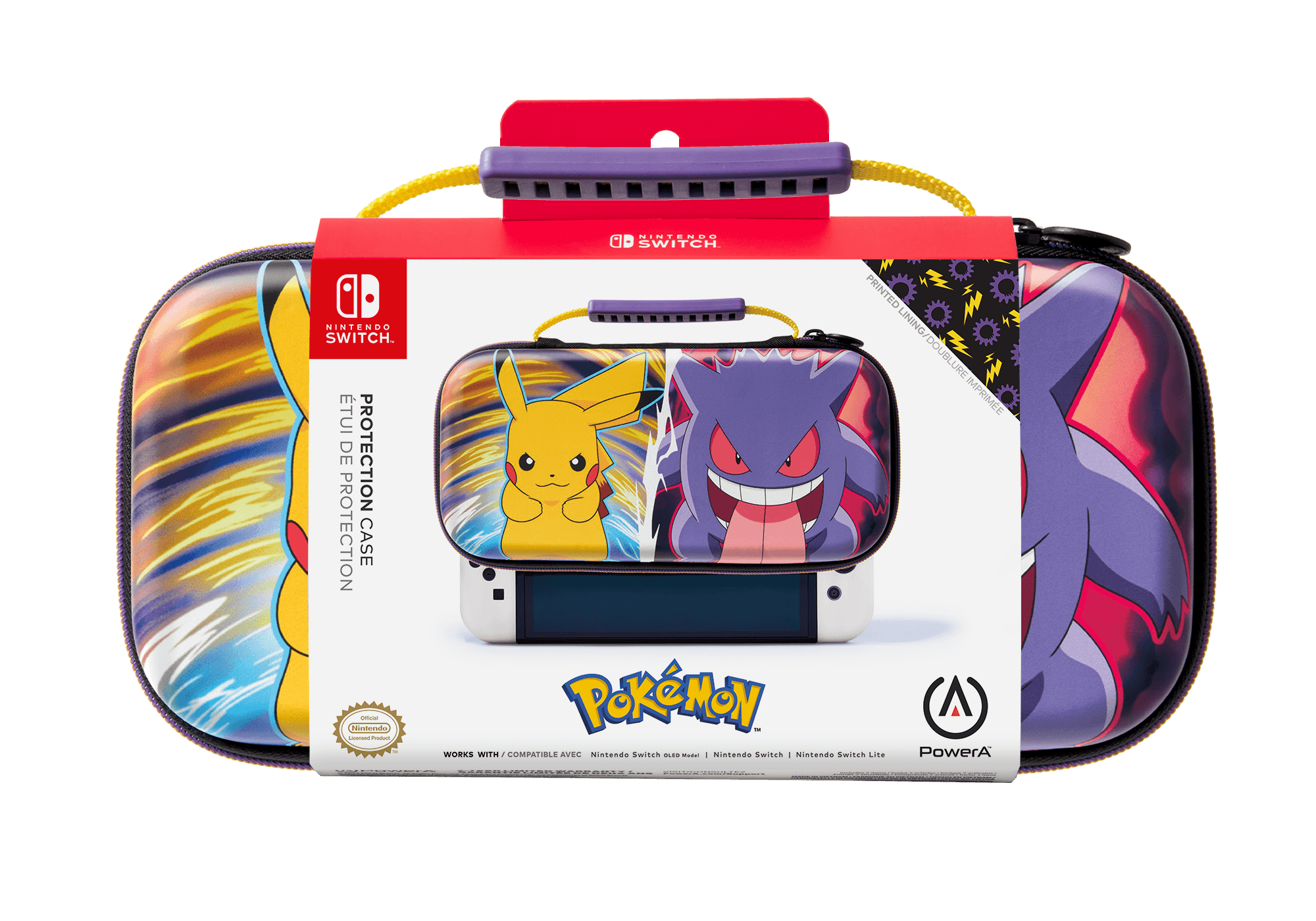 PowerA Schutzhülle für Nintendo Switch (OLED-Modell), Nintendo Switch und Nintendo Switch Lite - Pikachu vs. Gengar