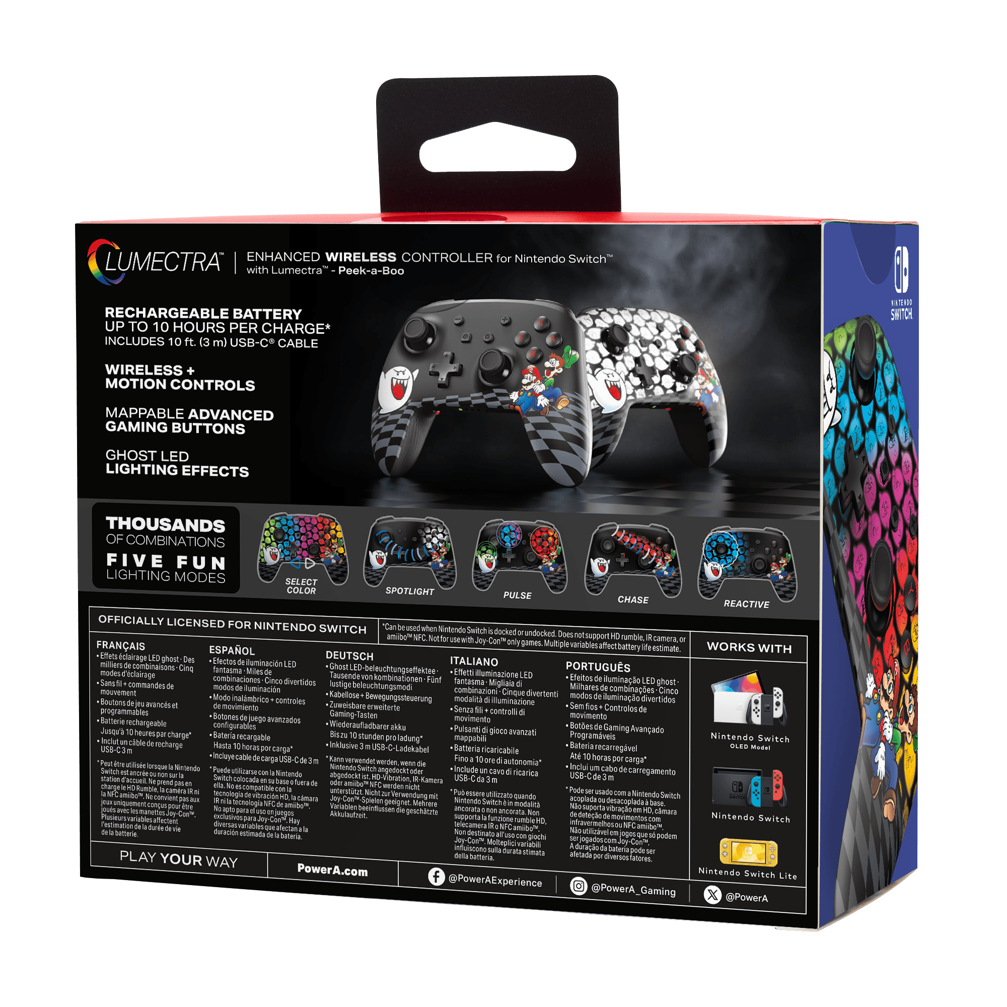 Produktbild PowerA Controller für Nintendo Switch mit Lumectra - Mario Peek-A-Boo 3 von 8