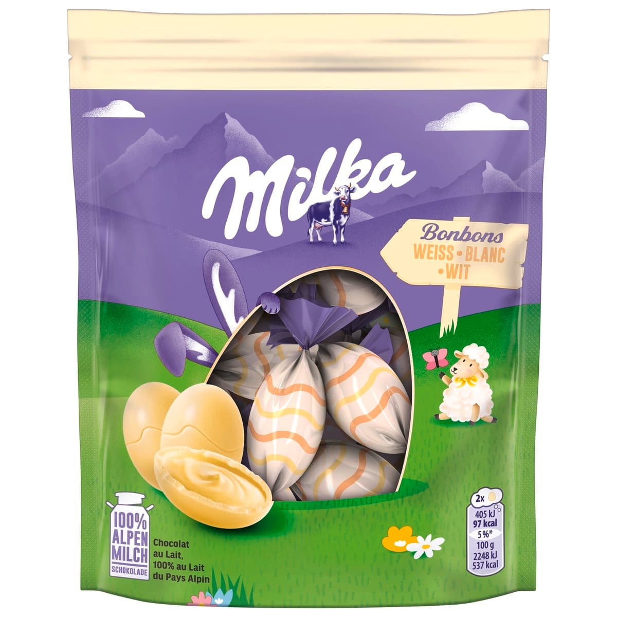 Milka Ostereier weiße Schokolade
