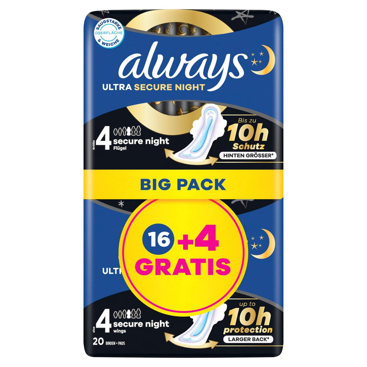 Always ultra Damenbinden Secure Night mit Flügeln BigPack 