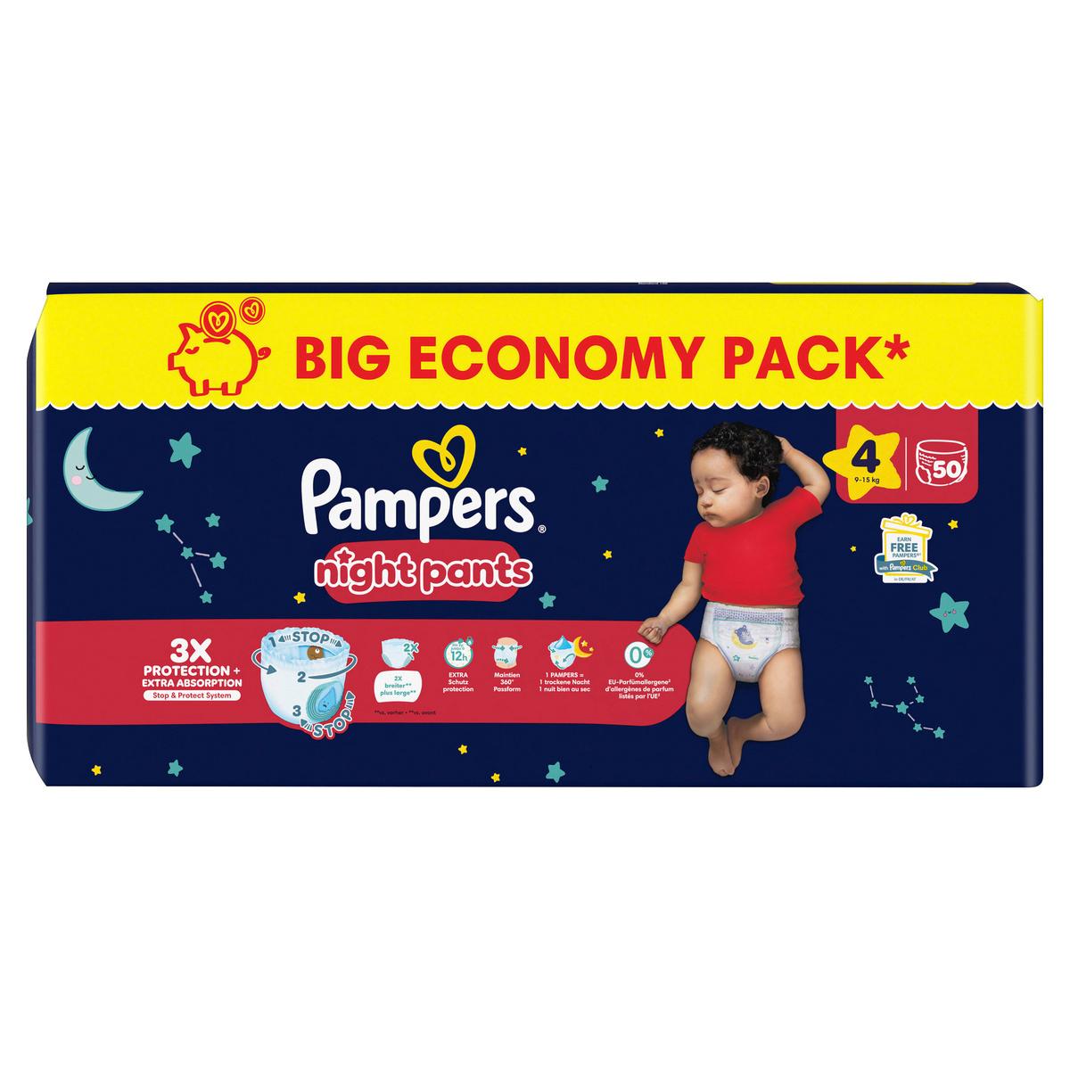 Produktbild Pampers Windeln Night Pants Gr.4 Big Pack 9-15kg  3 von 10