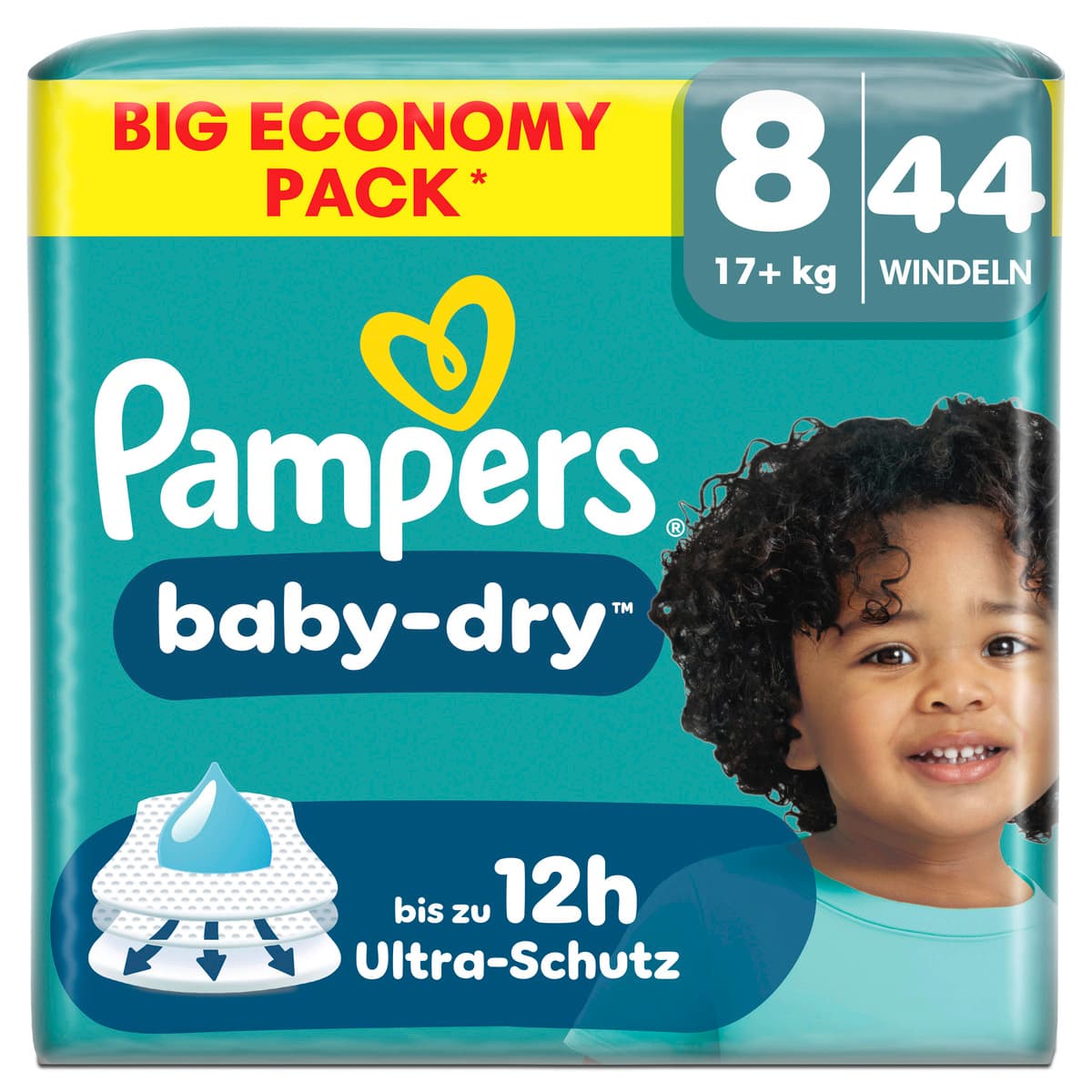 Pampers Baby Dry Windeln Gr.8 Extra Large 17+kg Big Economy Pack