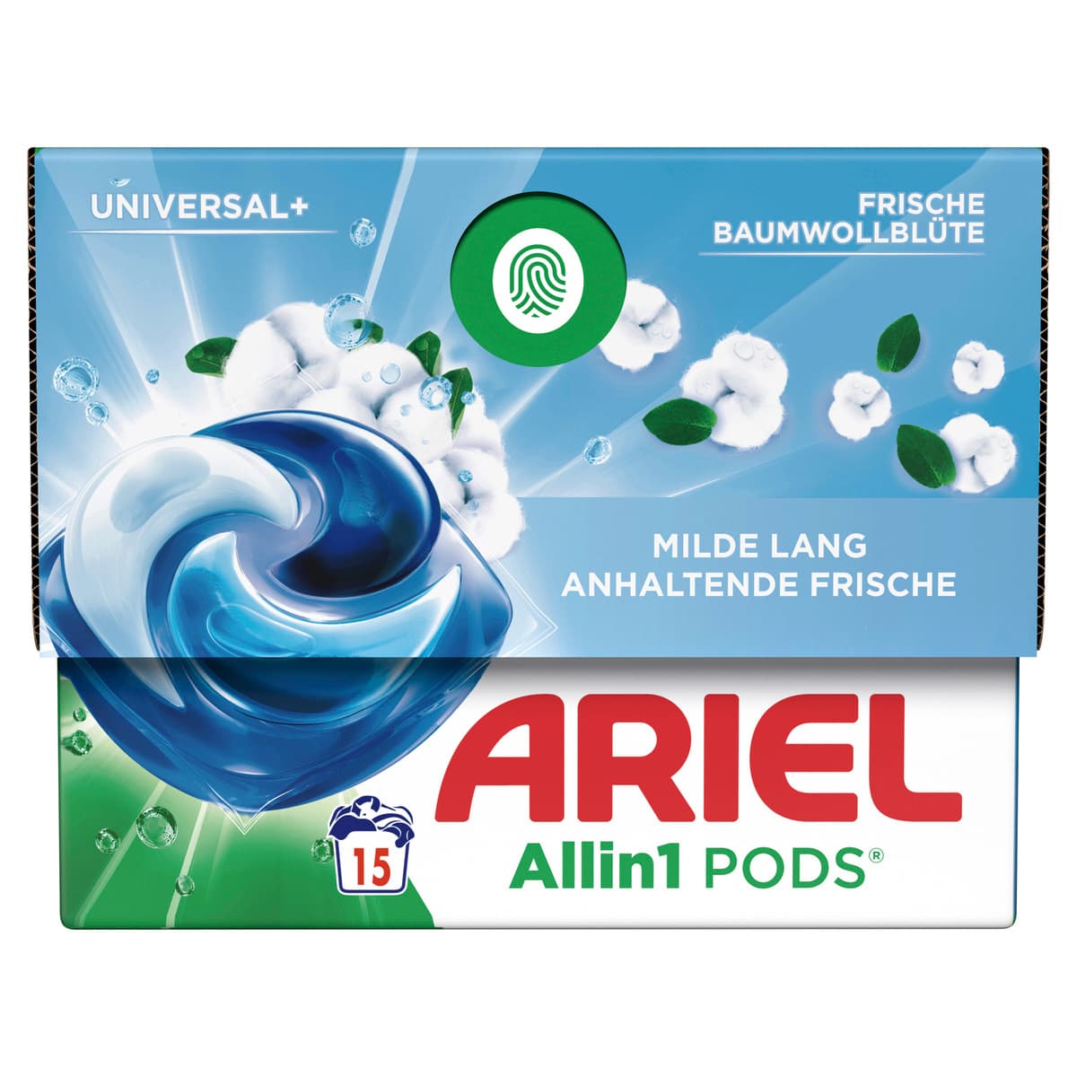Ariel All-in-1 Vollwaschmittel Flüssig Pods Frische Baumwollblüte 15WL