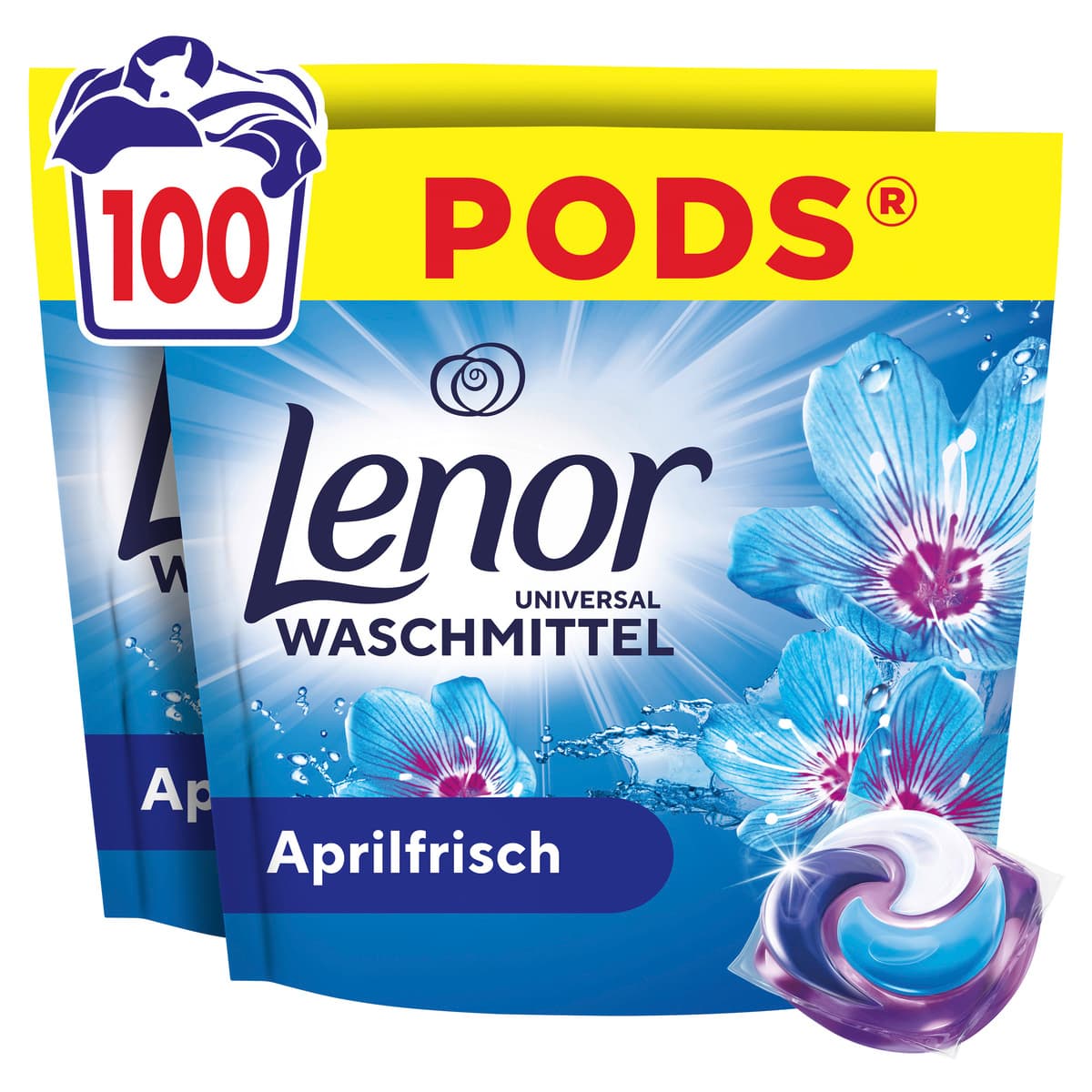 Lenor All-in-1 Vollwaschmittel Flüssig Pods Aprilfrisch 100WL