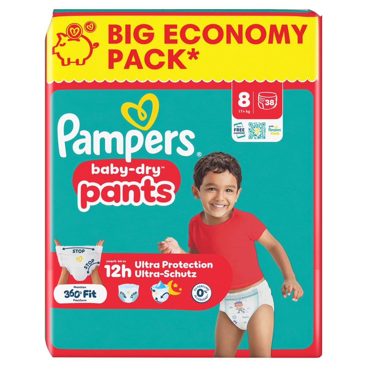 Pampers Baby Dry Pants Windeln Gr.8 Extra Large 17+kg Big Economy Pack 
