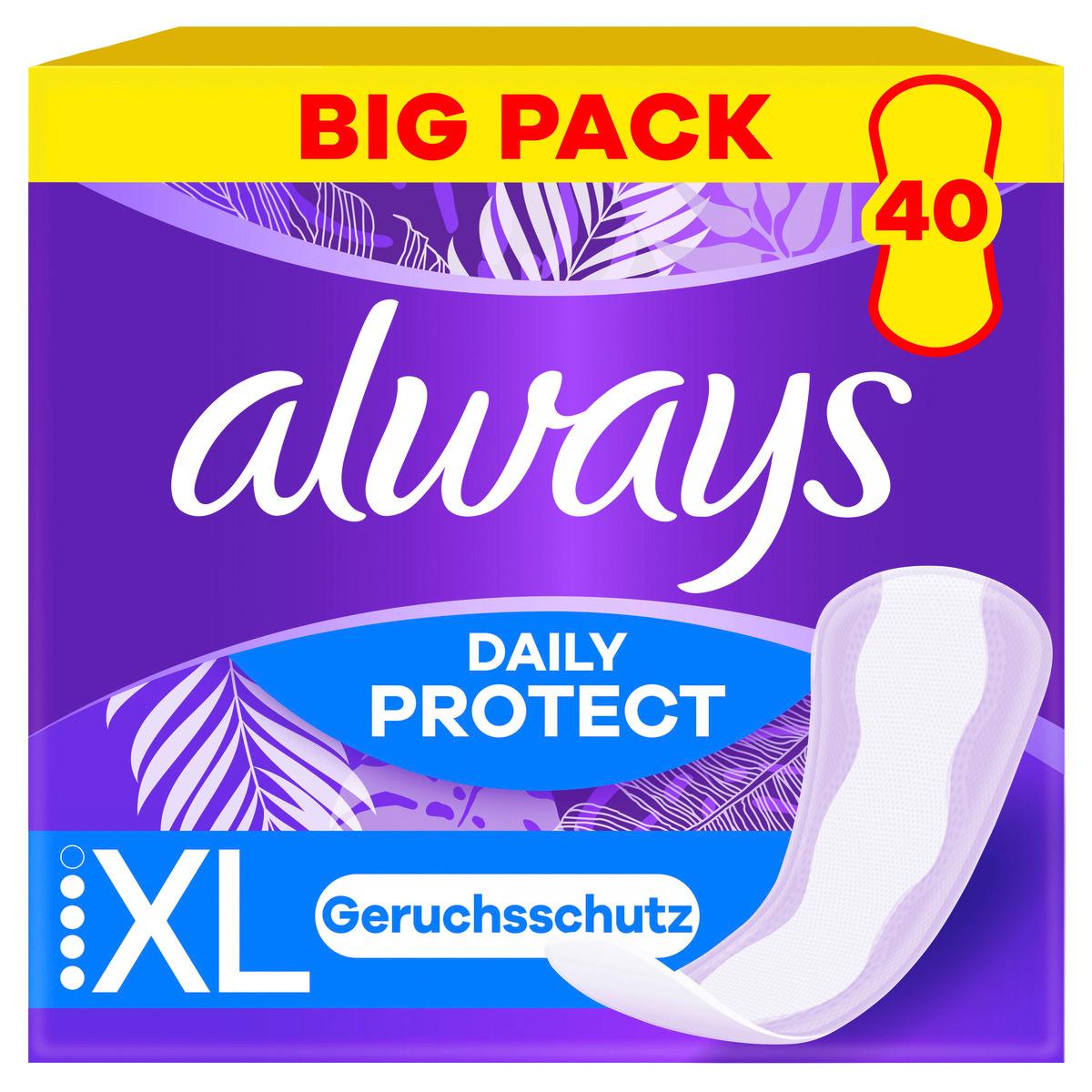 Always DAILY Slipeinlagen Protect Extra Long mit leichtem Duft BigPack 40ST
