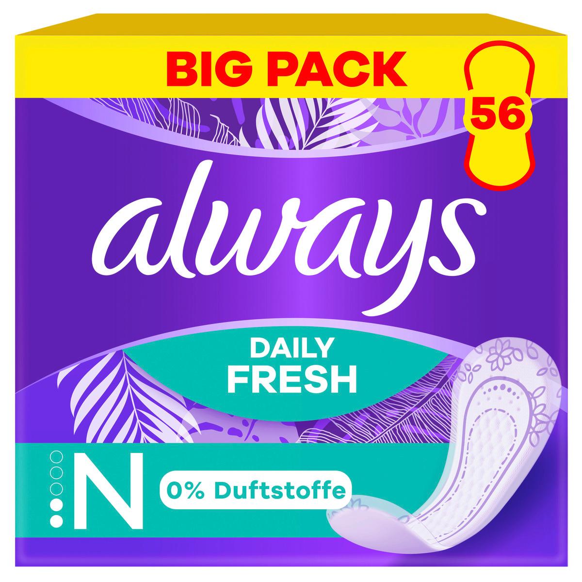 Always DAILY Slipeinlagen Fresh Normal ohne Duft BigPack 56 Stück