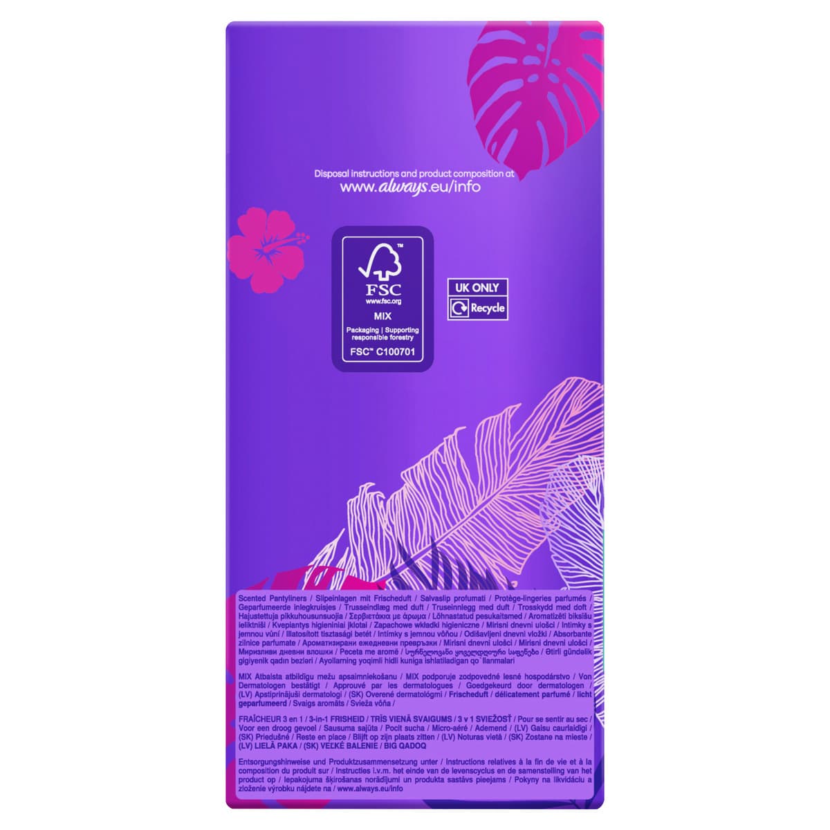 Produktbild Always DAILY Slipeinlagen Fresh Normal mit Frischeduft BigPack 56 Stück 9 von 11