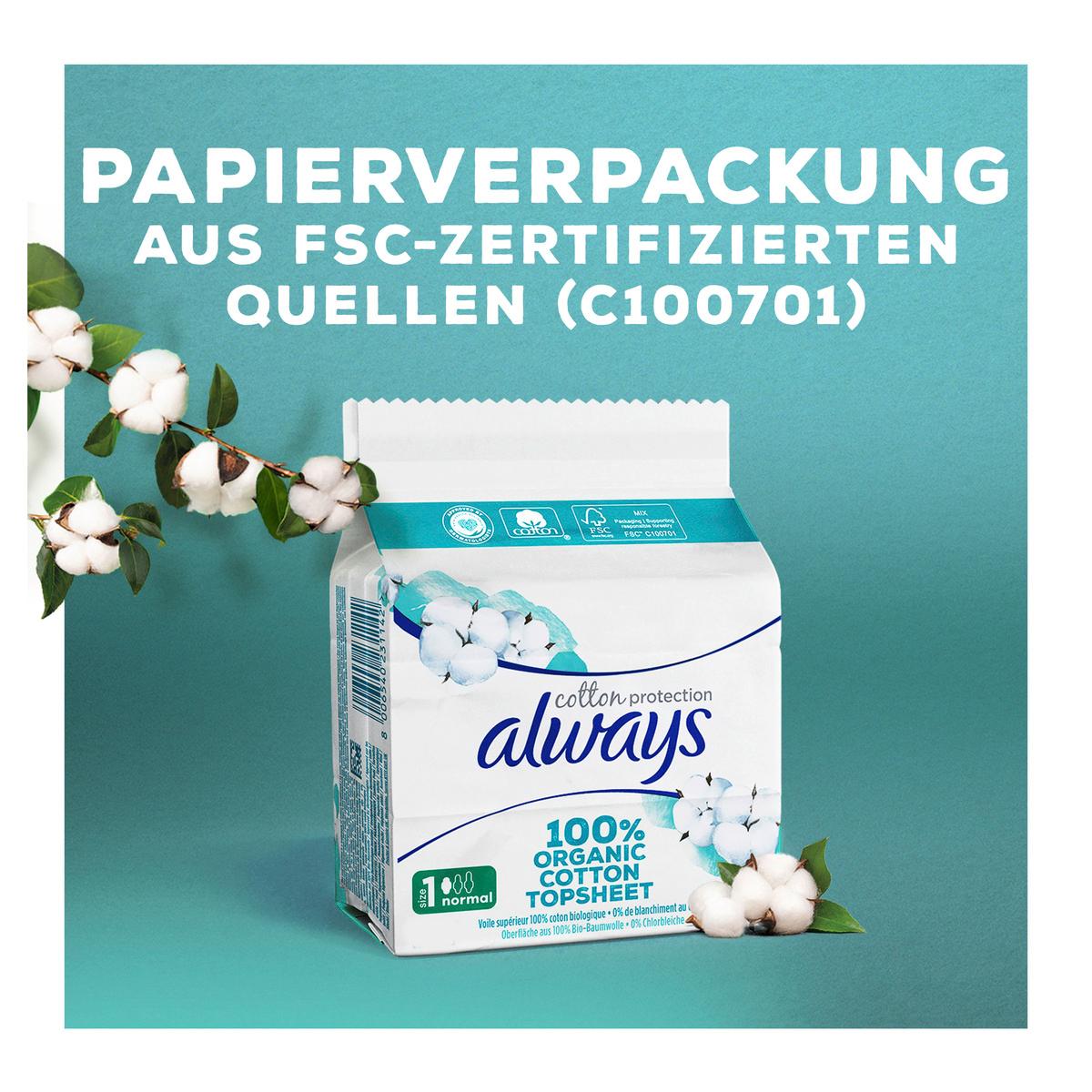Produktbild Always Ultra Damenbinden Cotton Protection Normal mit Flügeln 22 BigPack 6 von 9