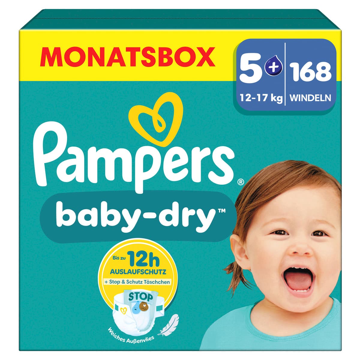 Pampers BABY DRY Windeln Gr.5+ Junior Plus 12-17kg MonatsBox 