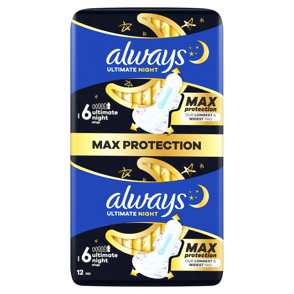 Always Damenbinden Ultimate Night - Max Protection mit Flügeln BigPack 