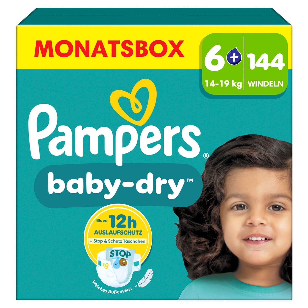 Pampers BABY DRY Windeln Gr.6+ Maxi Plus 14-19kg MonatsBox 