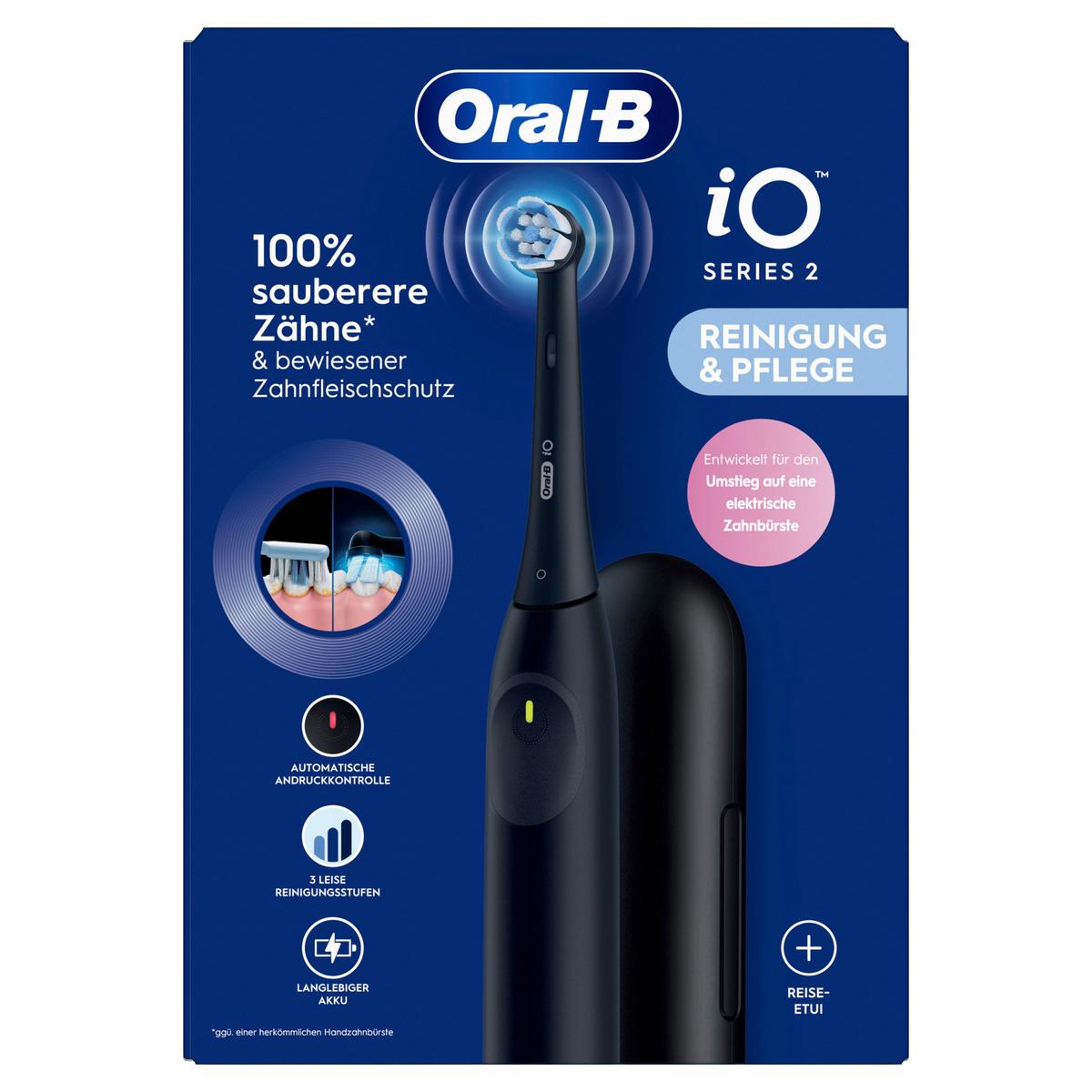 Oral-B Elektrische Zahnbürste iO2 Night Black mit Reiseetui