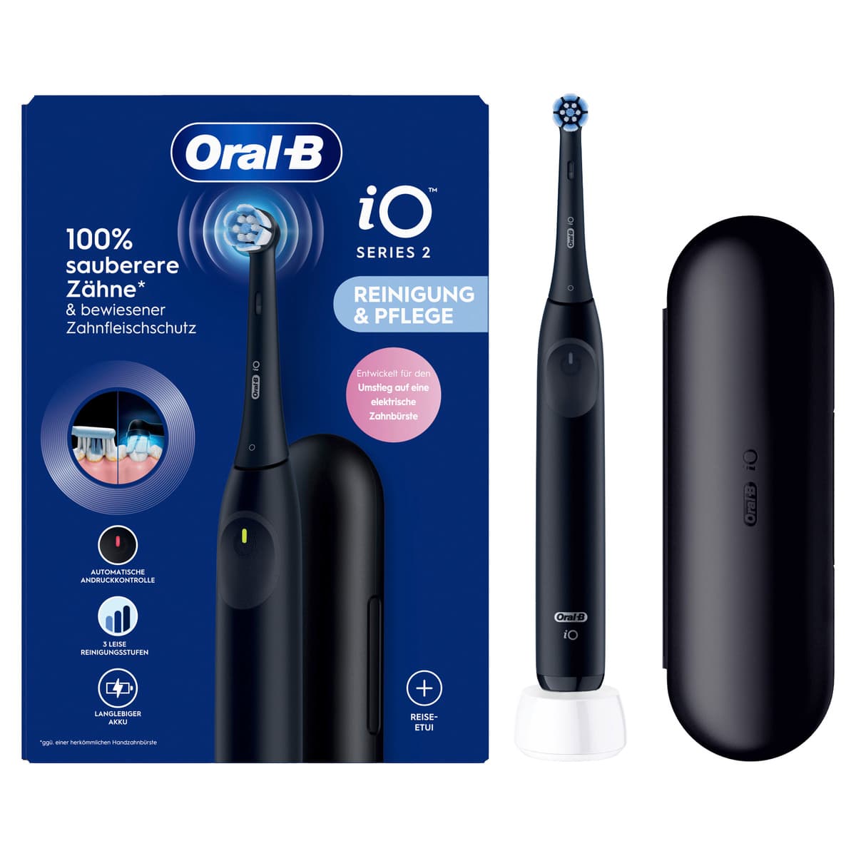 Produktbild Oral-B Elektrische Zahnbürste iO2 Night Black mit Reiseetui 2 von 9