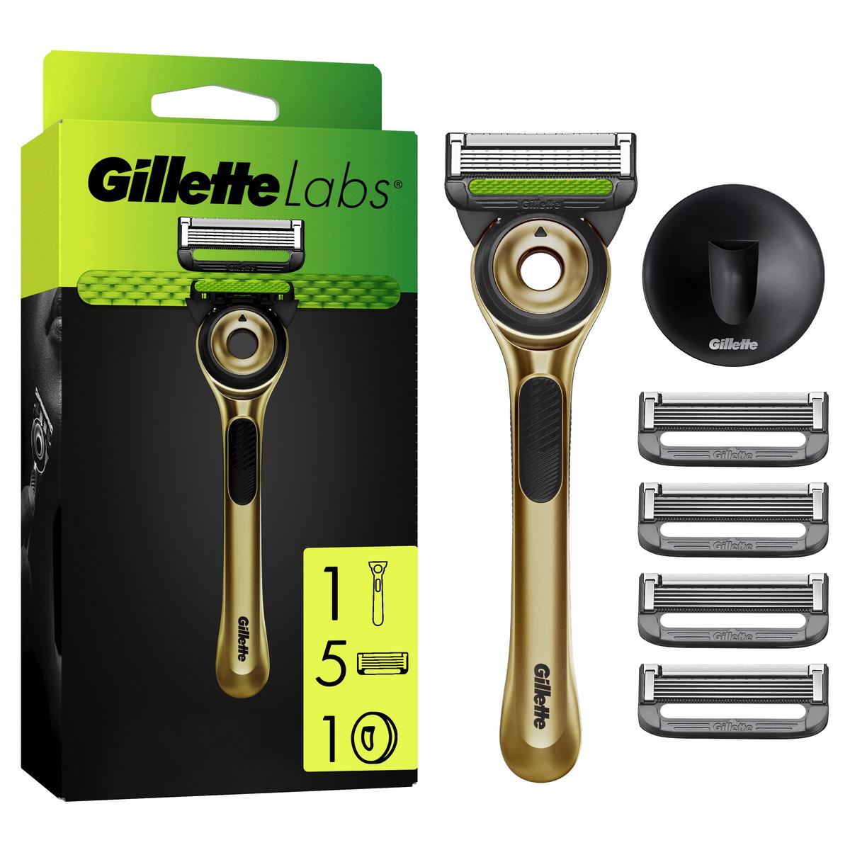 Produktbild Gillette LABS Rasierer Gold mit 5  + Duschhänger  2 von 8