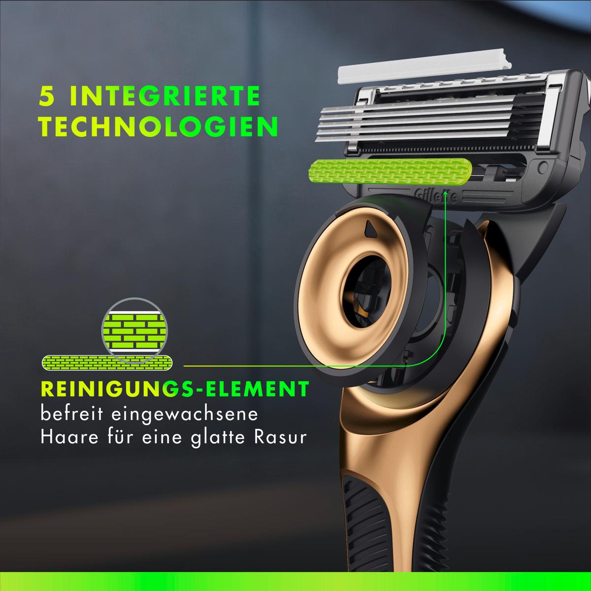 Produktbild Gillette LABS Rasierer Gold mit 5  + Duschhänger  6 von 8