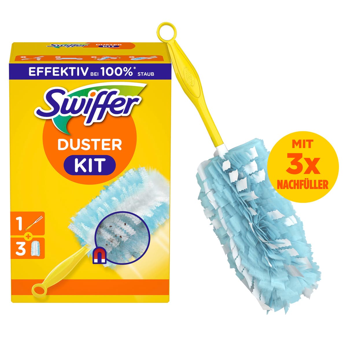 Produktbild Swiffer Staubmagnet Starterset Griff + 3 Tücher  2 von 7