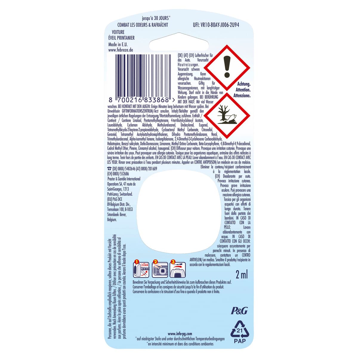 Produktbild Febreze CAR Auto Lufterfrischer Lenor Aprilfrisch 3 von 7