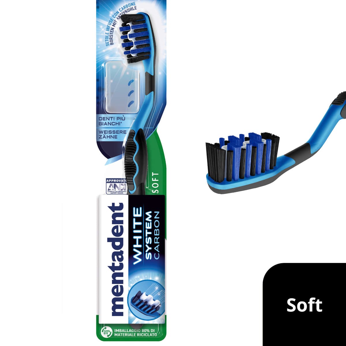mentadent Zahnbürste Aktivkohle Soft