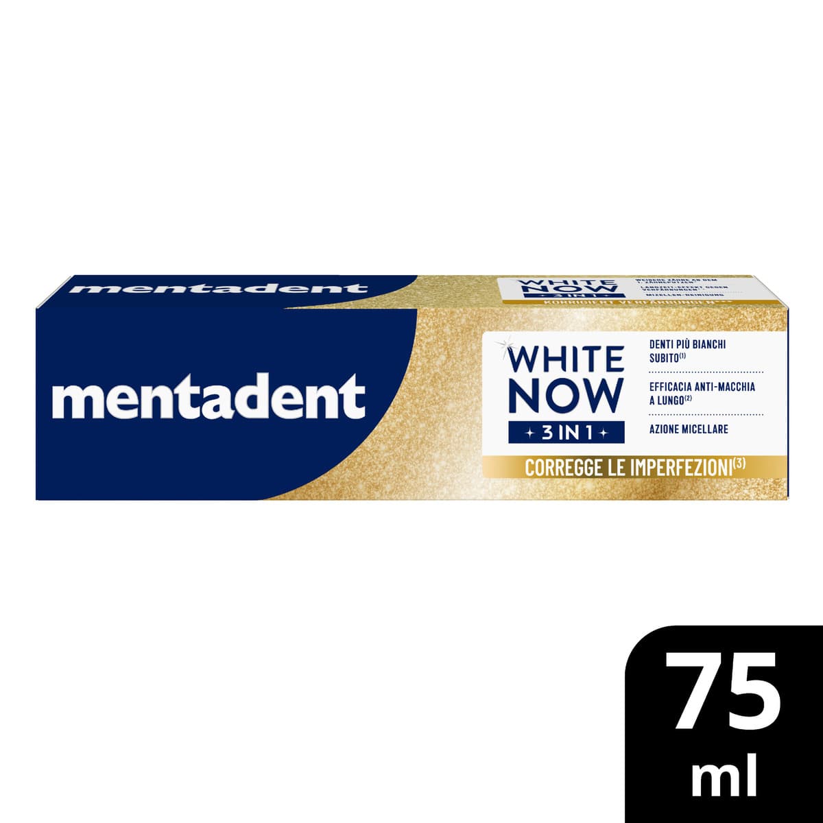 mentadent Zahncreme White Now 3in1 Bye Bye Imperfections