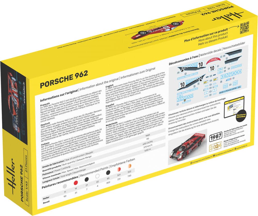 Produktbild Heller: STARTER KIT Porsche 962 in 1:43 (1000561090) 2 von 6