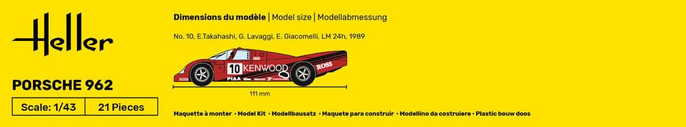 Produktbild Heller: STARTER KIT Porsche 962 in 1:43 (1000561090) 6 von 6