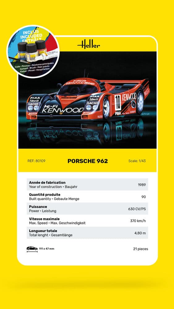 Produktbild Heller: STARTER KIT Porsche 962 in 1:43 (1000561090) 3 von 6