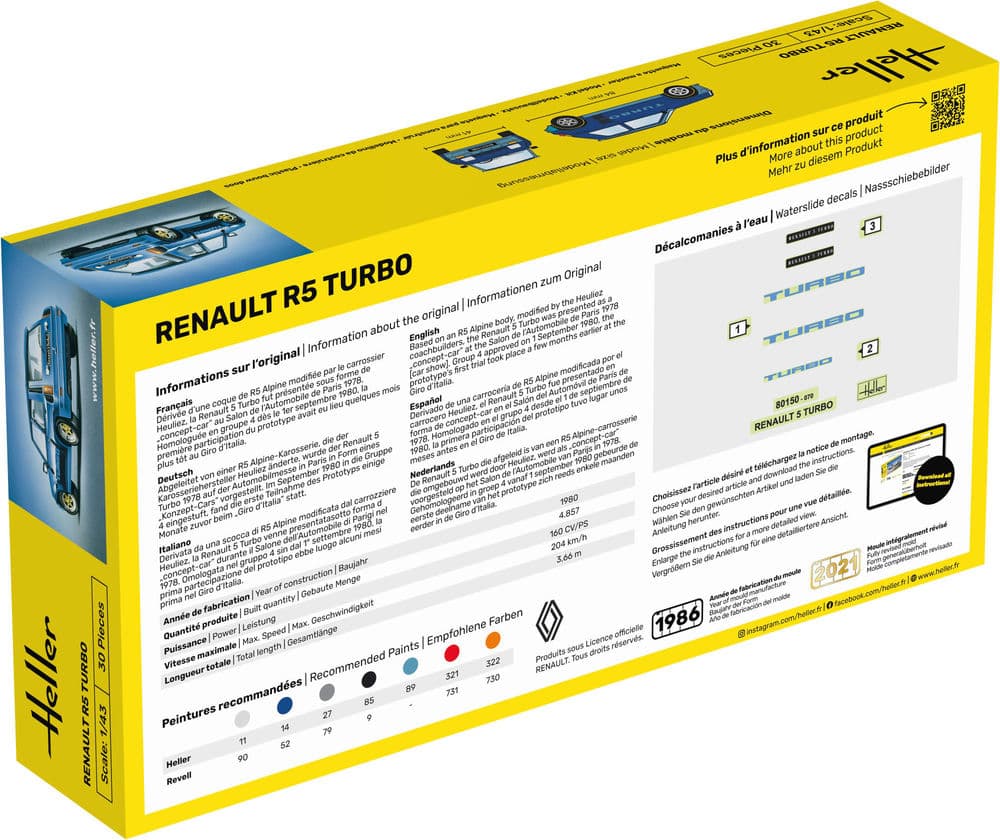 Produktbild Heller: STARTER KIT Renault R5 Turbo in 1:43 (1000561500) 6 von 7