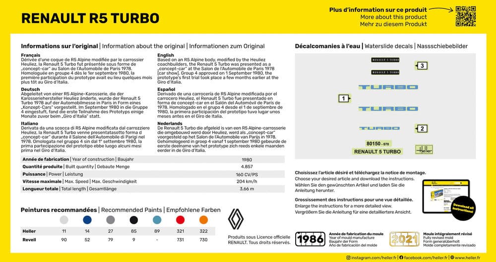 Produktbild Heller: STARTER KIT Renault R5 Turbo in 1:43 (1000561500) 4 von 7
