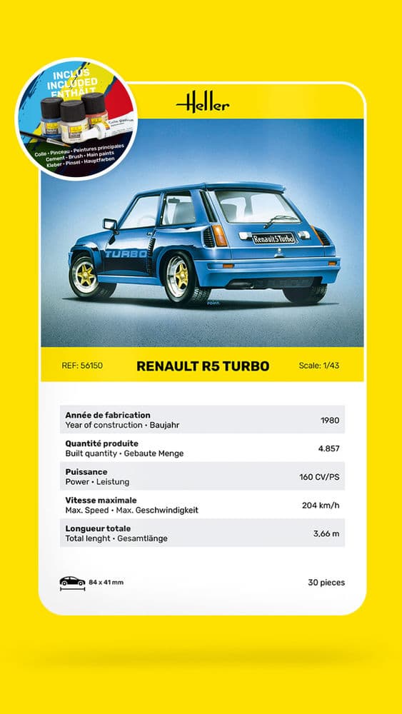 Produktbild Heller: STARTER KIT Renault R5 Turbo in 1:43 (1000561500) 7 von 7