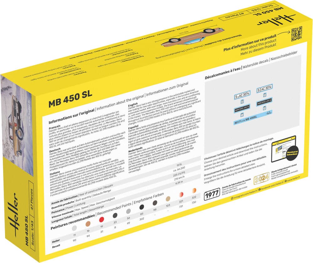 Produktbild Heller: STARTER KIT MB 450SL in 1:43 (1000561710) 4 von 6