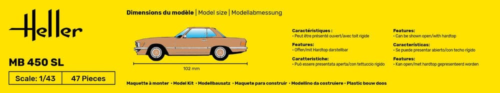 Produktbild Heller: STARTER KIT MB 450SL in 1:43 (1000561710) 6 von 6
