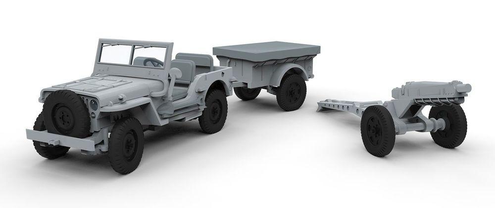 Produktbild Airfix 1502339 - Modellbausatz Willys Jeep, Trailer&6PDR Gun, 1:72 4 von 4