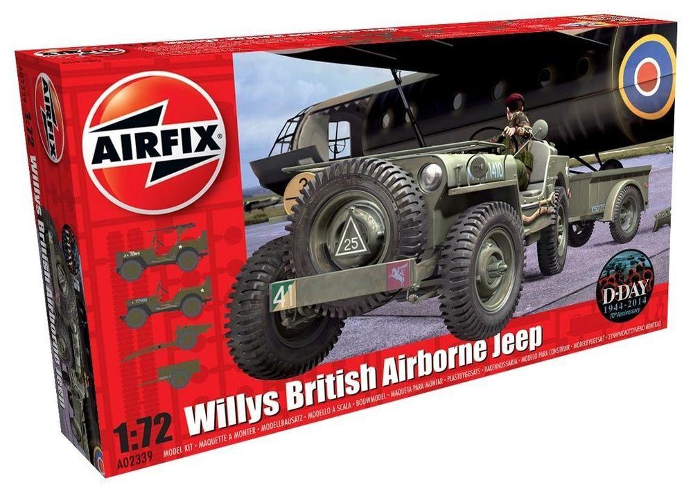 Airfix 1502339 - Modellbausatz Willys Jeep, Trailer&6PDR Gun, 1:72