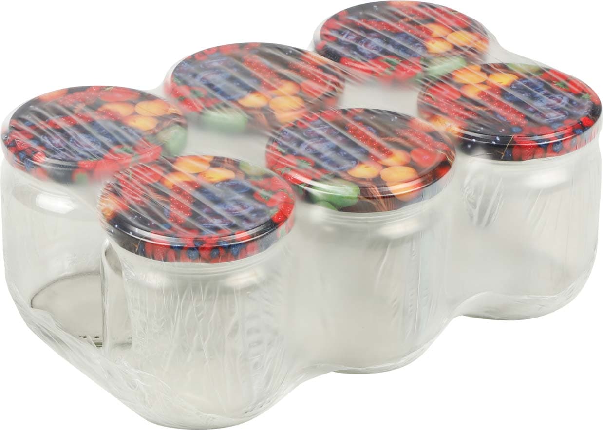 HI Vorratsglas mit Obstdekor 540ml 6er Set