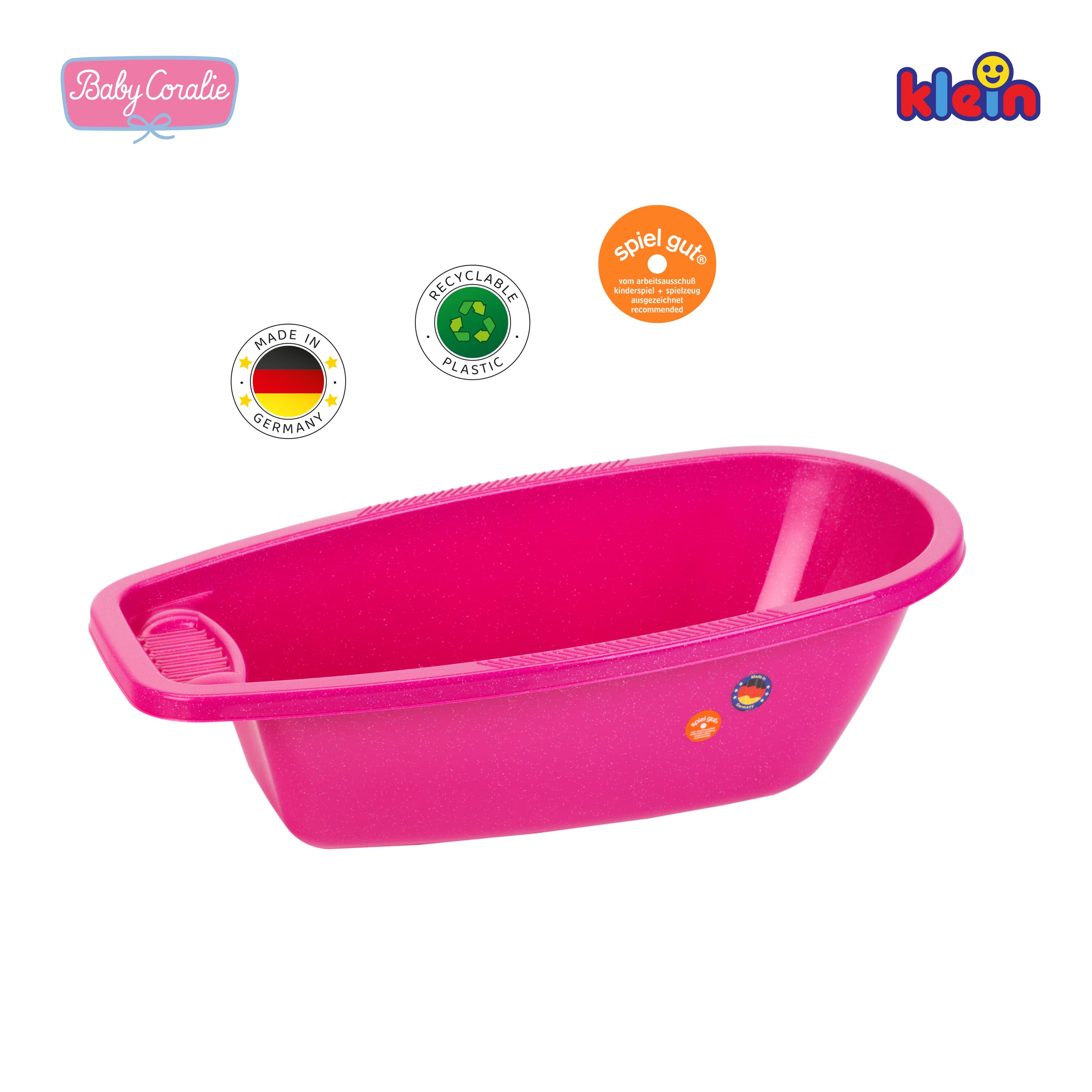Theo Klein 1676 Baby Coralie Puppen-Badewanne groß | Für bis zu 50 cm große Puppen | Maße: 51 cm x 15,5 cm x 28 cm