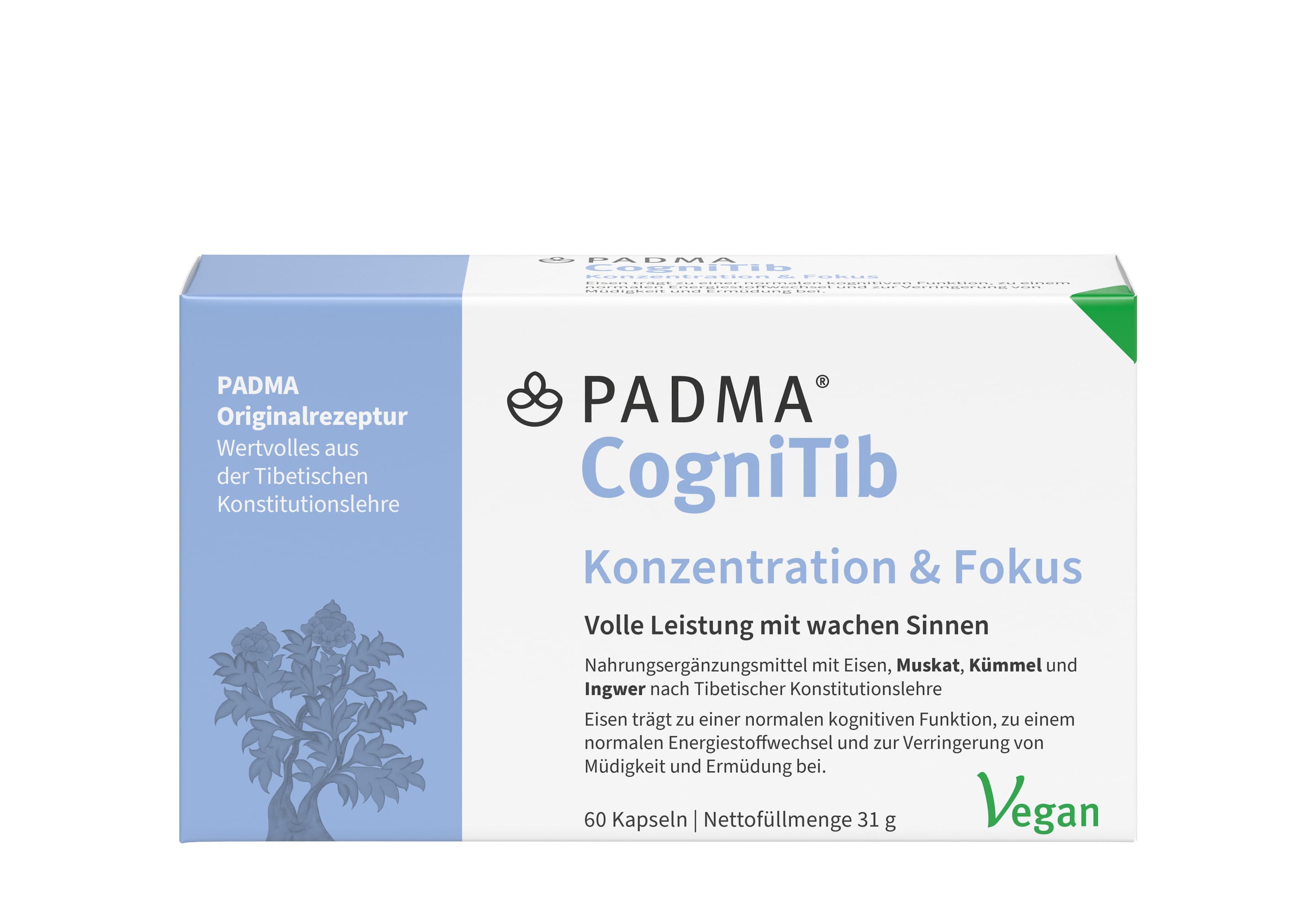 PADMA CogniTib Konzentration & Fokus Kapseln
