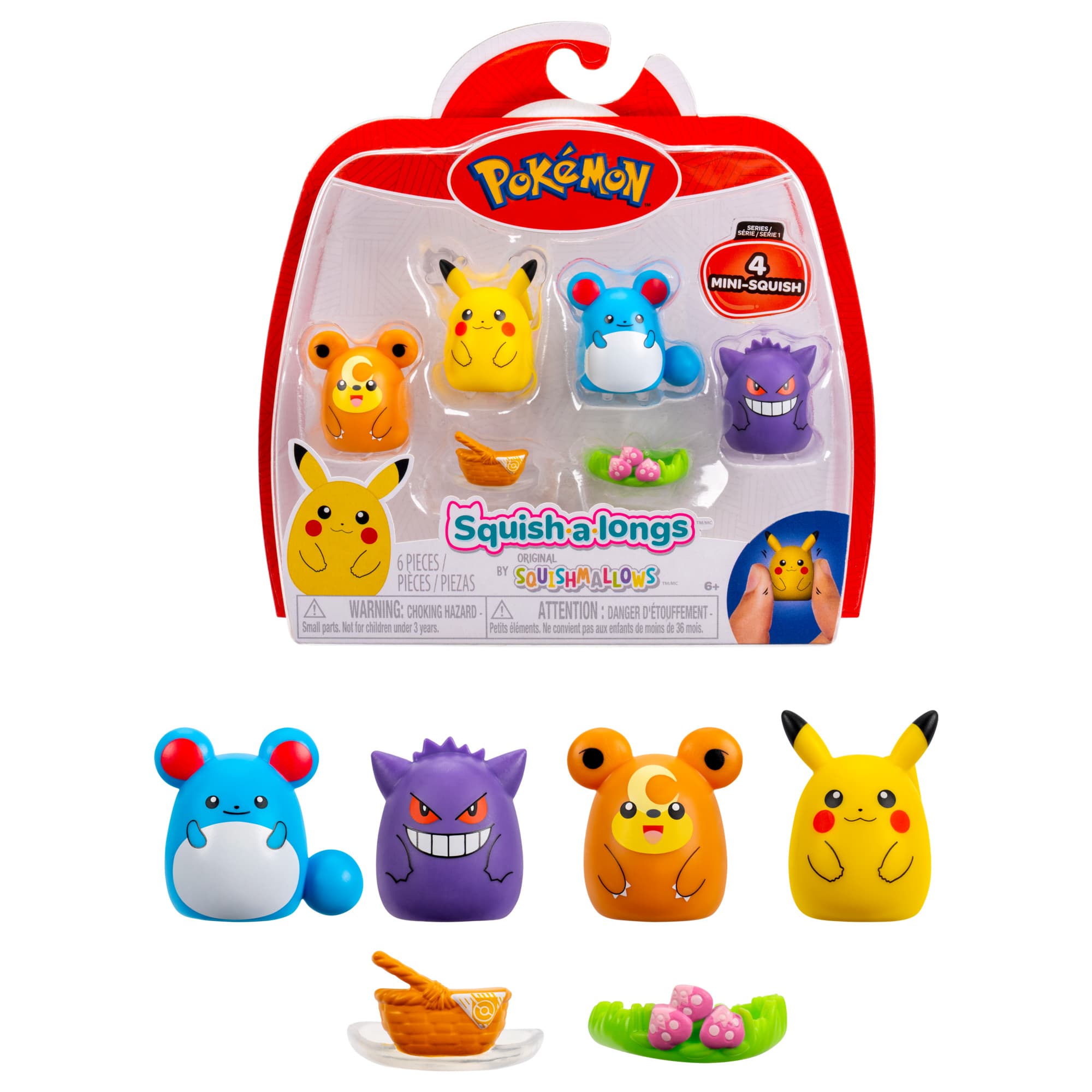 Pokémon Figuren 4er Set - Squish-a-longs