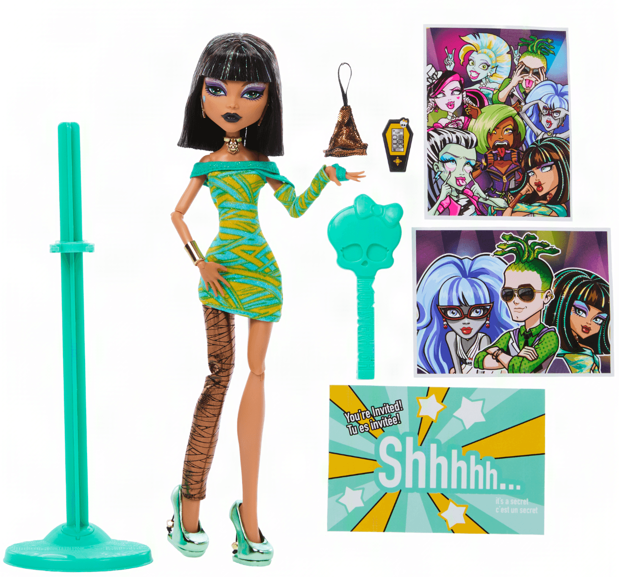 Monster High Dawn of the Dance Cleo De Nile – Reproduktion mit Kleid und Zubehör
