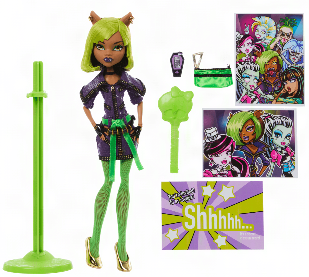 Monster High Dawn of the Dance Clawdeen Wolf Puppe mit Kleid und Zubehör