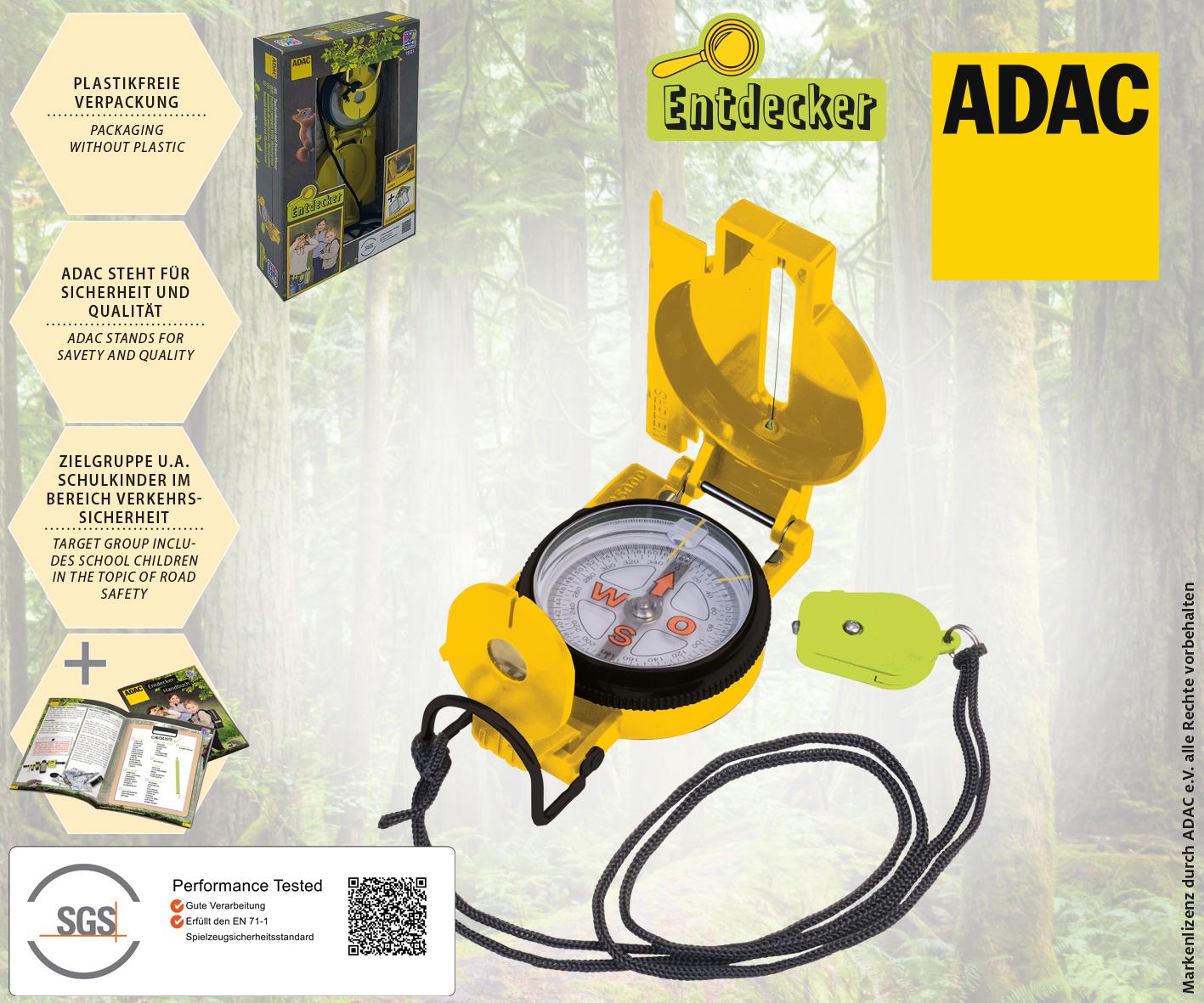 Happy People - ADAC Entdecker - 19513 Taschenkompass mit Licht