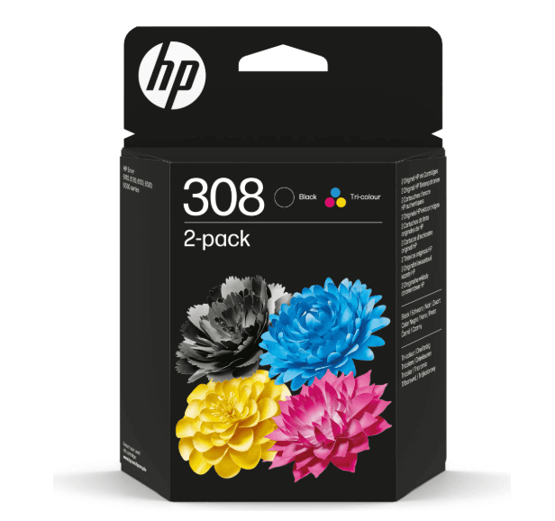 HP 308 Original Druckerpatrone Schwarz + Cyan/Magenta/Gelb 