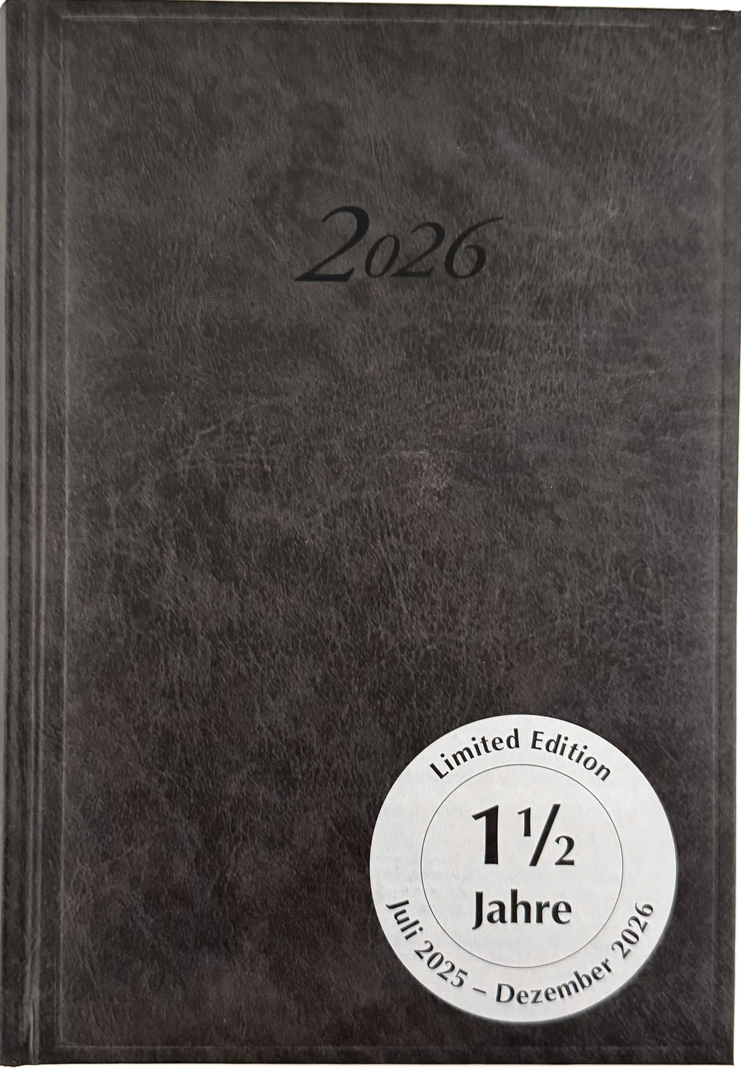 Kalender-Buch A5 Juli 2025 - Dezember 2026 schwarz